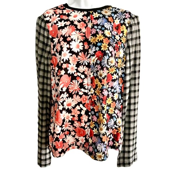 McQ by Alexander McQueen Tops - McQ Alexander McQueen Floral Patchwork Blouse IT 42 Mixed Print Long Sleeve Top
